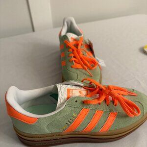 Adidas Gazelle Platform Mint Green and Orange
